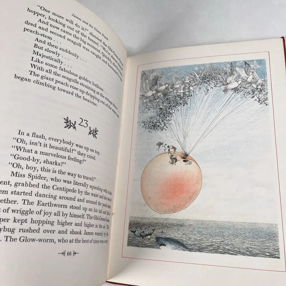 1961 James and the Giant Peach Roald Dahl 1st Ed Second Print Vintage Hardcover